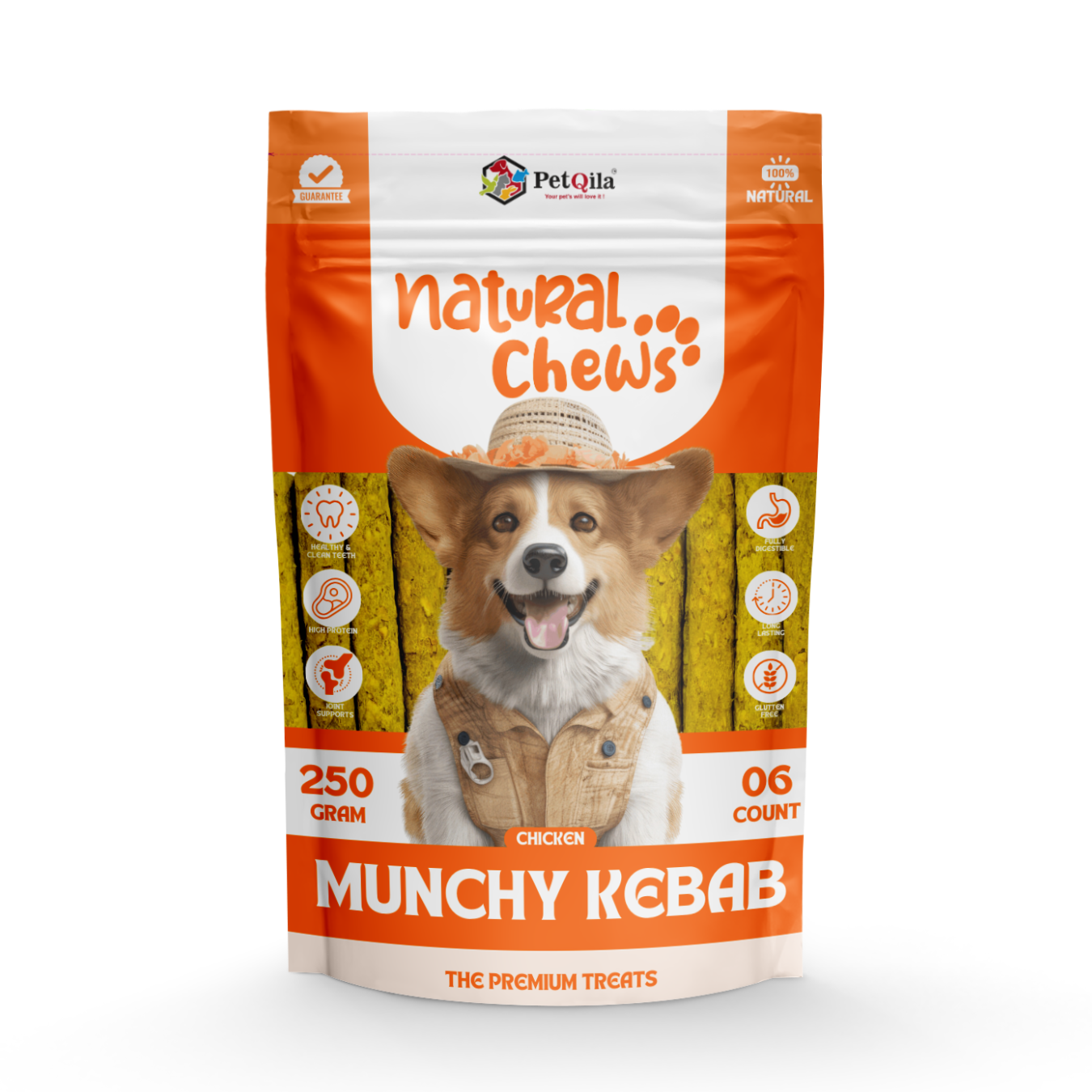 Premium Natural munchy for dog from petqila brand munchy kebab