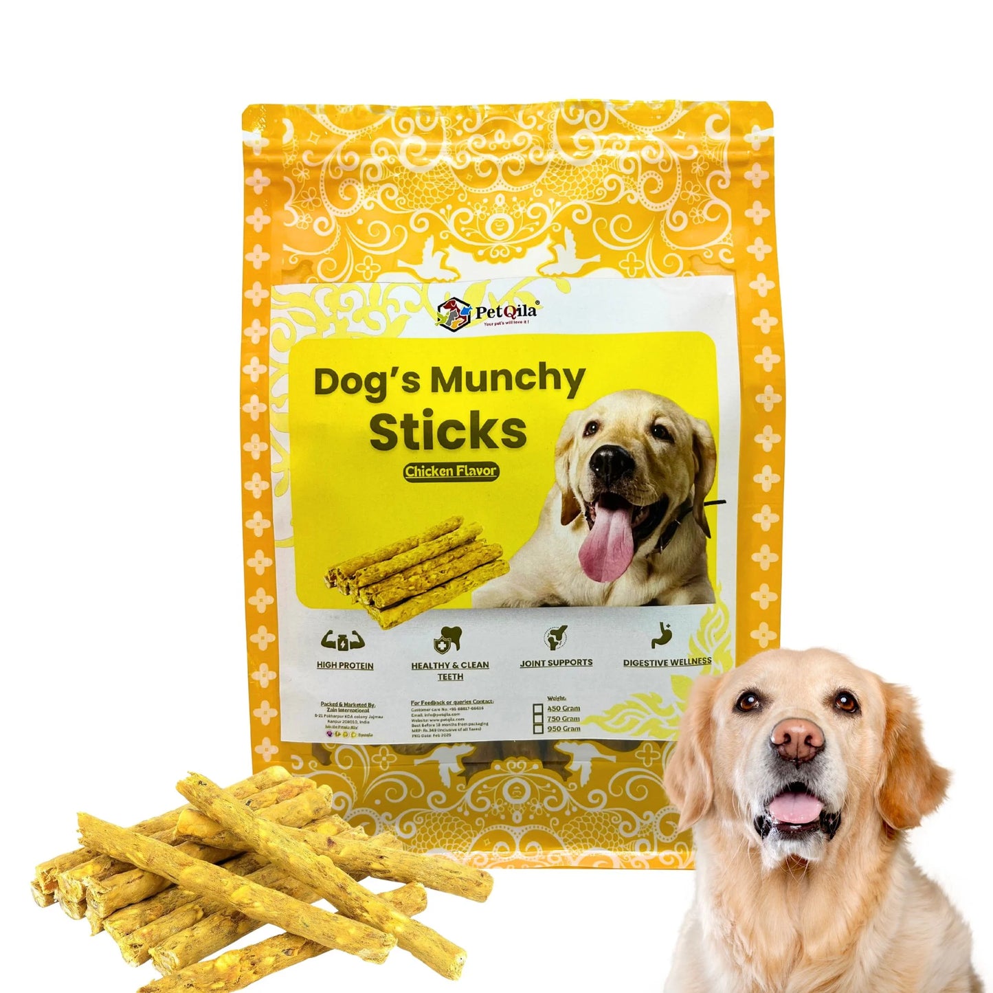 Dog Munchy Stick, Chicken Flavor for All Life Stages & All Breeds-Dog Natural Treats