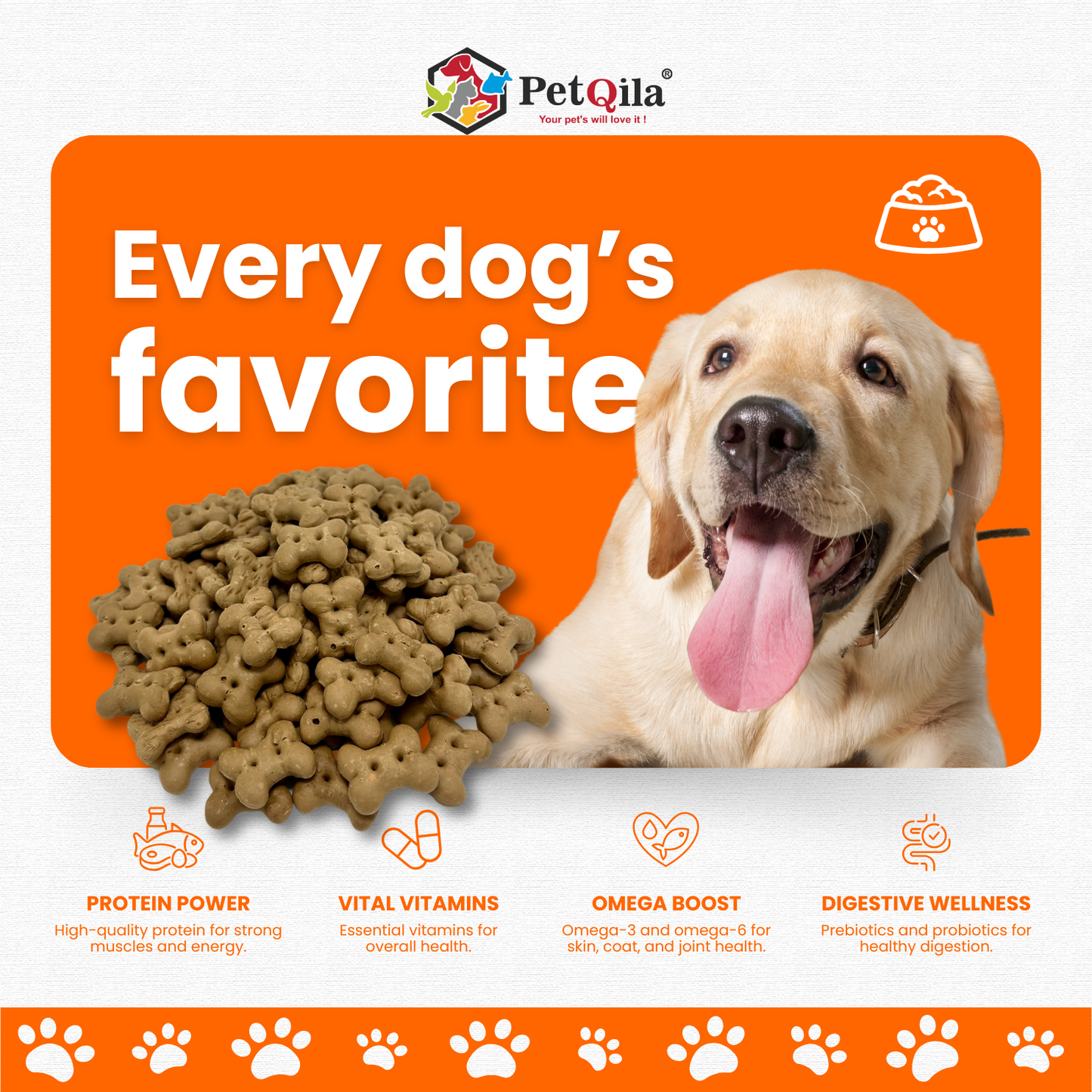 Petqila Crunchy Canine Dog Biscuits – Healthy & Delicious Treats for Puppy 1 KG Liver Flavor