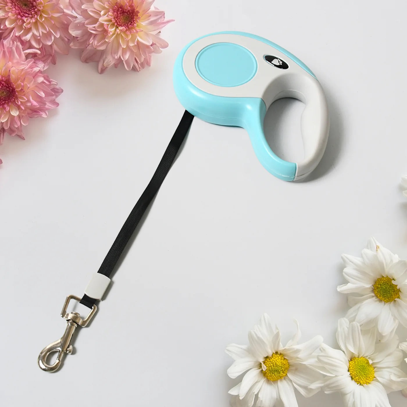 Retractable Dog Leash, Pet Walking Leash with Anti-Slip Handle, Strong Nylon Tape, Tangle-Free, One-Handed One Button Lock & Release, Suitable for Small / Medium Dog Or Cat, 16.5 ft (5 m)