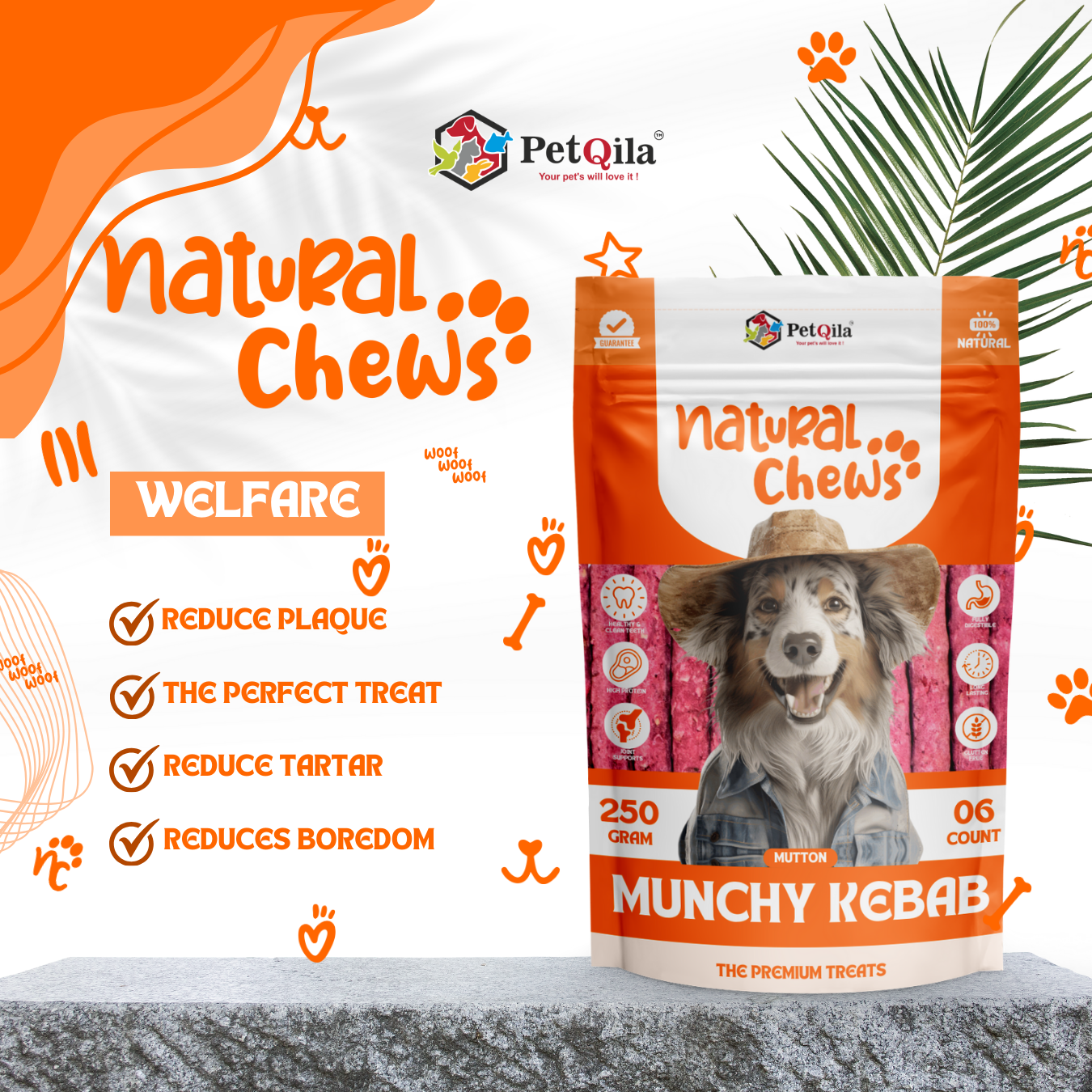 Petqila_Dog_Chew_Munchy_Kebab-_250g_Natural_Chew_Sticks_Mutton_Flavor_for_Healthy_Teeth_and_Gums_All_Life_Stages_All_Breeds-Dog_Natural_Treats