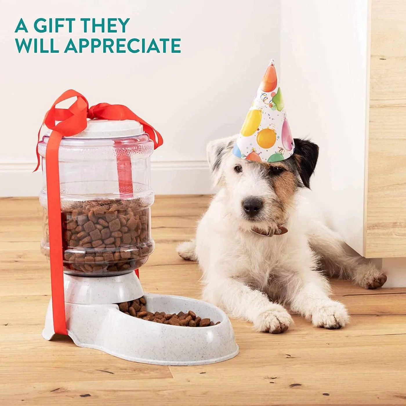 Petqila Plastic Pet Food Dispenser 3.8L Large Capacity Self-Dispensing Gravity Pet Feeder Cat Dog Feeding Bowl Automatic Feeding Pet Supplies Cat Food Dispenser, 12 X 10 X 14 Cm