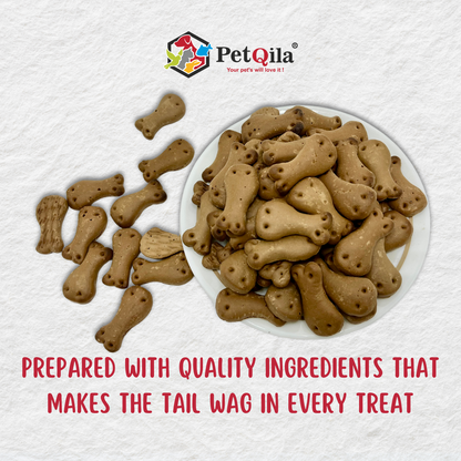 Petqila Crunchy Canine Dog Biscuits – Healthy & Delicious Treats for Dogs 1 KG Meat Flavor