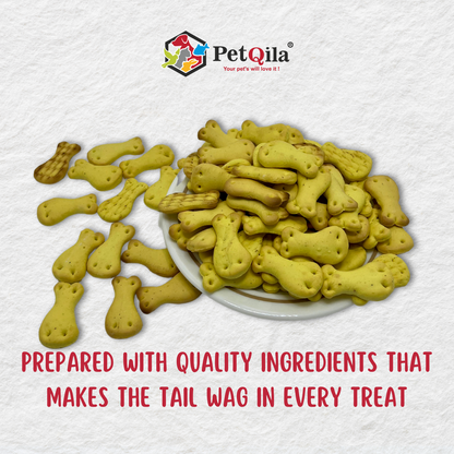 Petqila Crunchy Canine Dog Biscuits – Healthy & Delicious Treats for Dogs 1 KG Egg Flavor