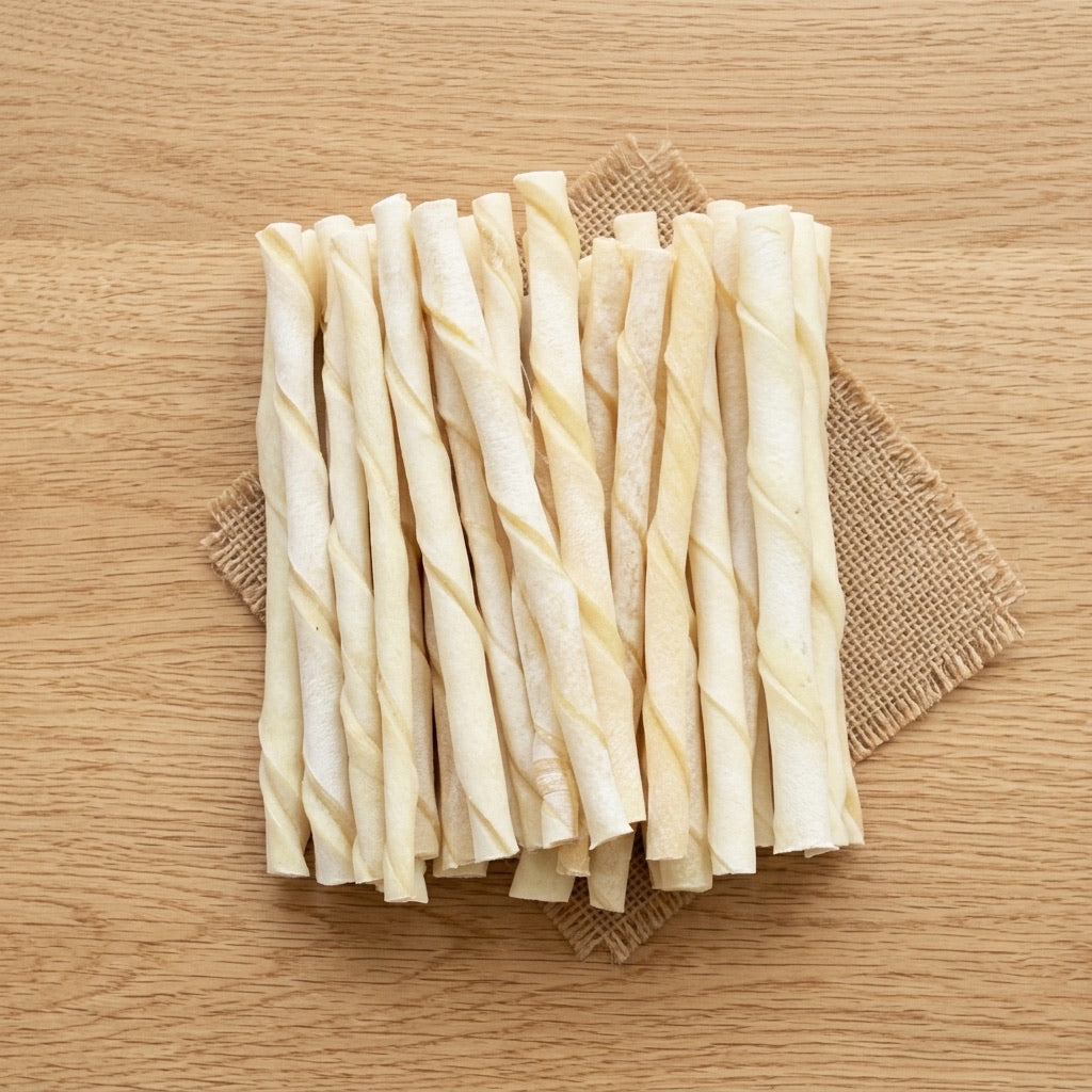 PetQila Natural Dog Twisted Sticks – Rawhide-Dental Chews