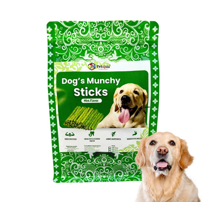Petqila Dog Munchy Stick, Mint Flavor for All Life Stages & All Breeds-Dog Natural Treats