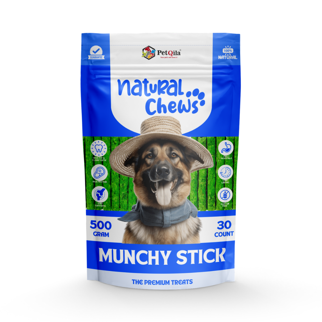 Petqila Dog Chew Munchy Stick- 250g, Dog Chew Sticks, Mint Flavor for Healthy Teeth and Gums | All Life Stages & All Breeds-Dog Natural Treats