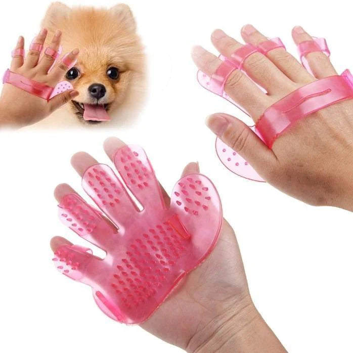 Petqila Rubber pet Cleaning Massaging Grooming Glove Brush