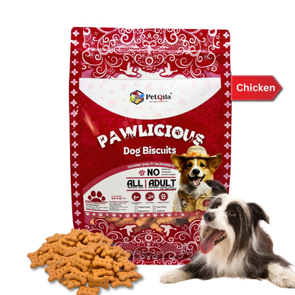 Petqila Pawlicious Dog Biscuits – Healthy & Delicious Treats for Adult 450G Different Flavor