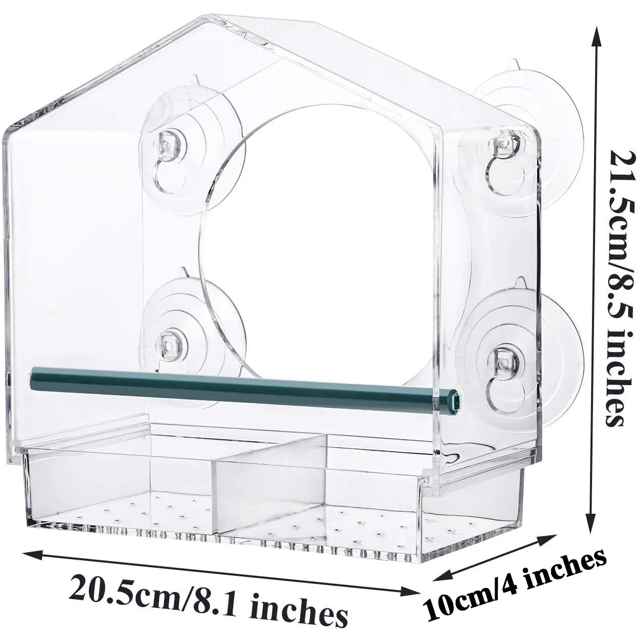 Bird Feeder Acrylic Transparent Window Bird Feeder Tray Bird House Pet Feeder Suction Cup Installation House Type Feeder