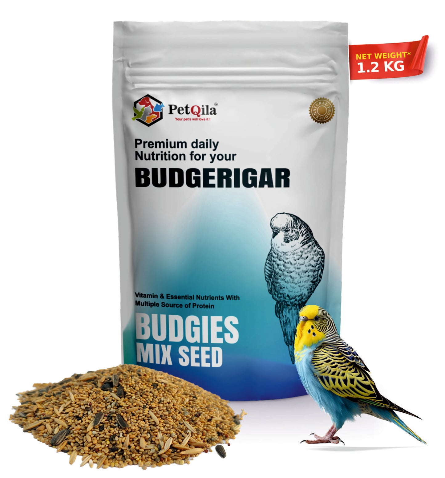 Premium Budgie Seed Mix – Healthy Nutrition for Vibrant Feathers & Energy