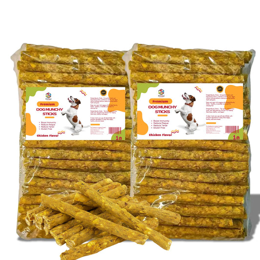 PetQila Chicken Flavour Dog Munchy Sticks – Healthy Chew Treats for All Breeds – 2 kg Pack