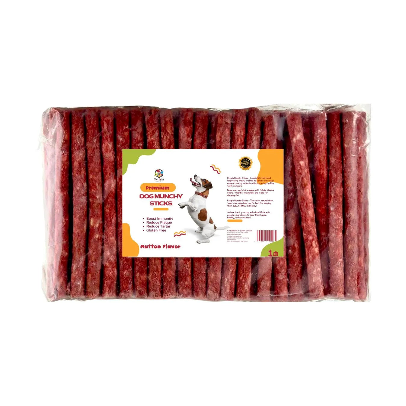PetQila Dog Chew Sticks- Safe and Durable Munchy Chew Sticks for All Breeds Mutton Flavor (2 and 5 Kg) pack