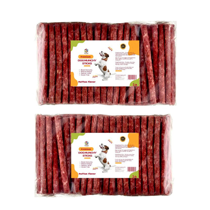 PetQila Natural Dog Chew - Safe and Durable Munchy Chew Sticks for All Breeds Mutton Flavor (2 and 5 Kg) pack