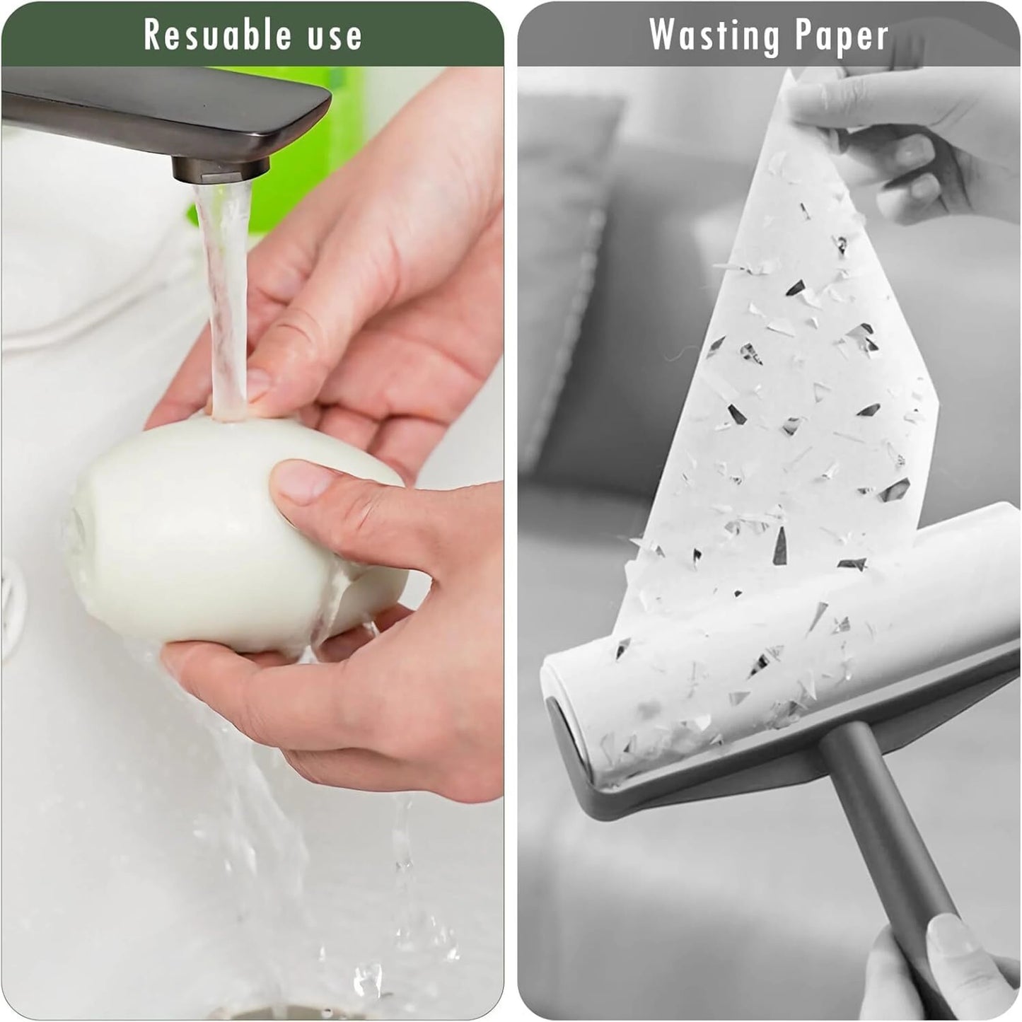 Reusable Washable Lint Roller for Clothes | Sticky Gel Pet Hair Remover | Portable Dust & Lint Cleaner for Sofa, Carpet, Car Seat, Bed Sheet & Furniture