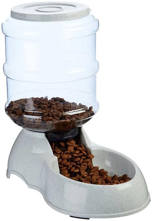 Petqila Plastic Pet Food Dispenser 3.8L Large Capacity Self-Dispensing Gravity Pet Feeder Cat Dog Feeding Bowl Automatic Feeding Pet Supplies Cat Food Dispenser, 12 X 10 X 14 Cm