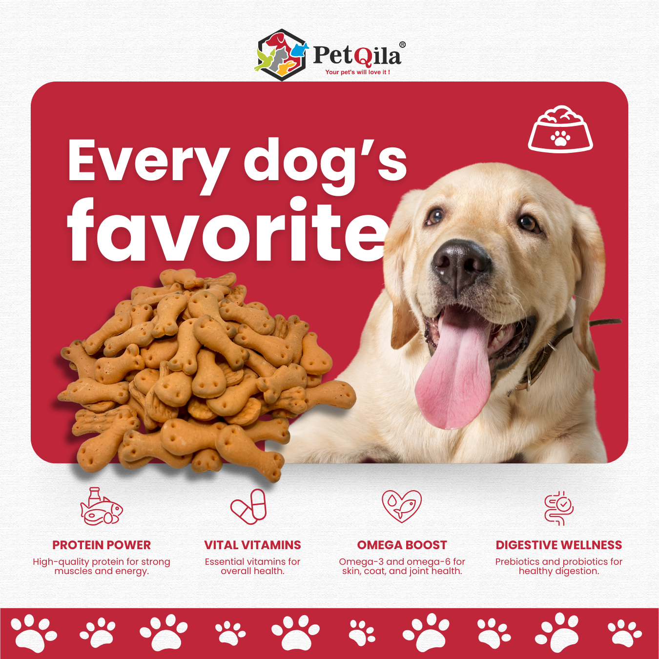 Petqila natural dog biscuits made with healthy, all-natural ingredients, perfect for training and rewarding dogs