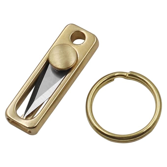 Petqila Brass Mini Scalpel With Keychain Hole Package Opener Scalpel Key Chain Pendant|Scalpels & Blades