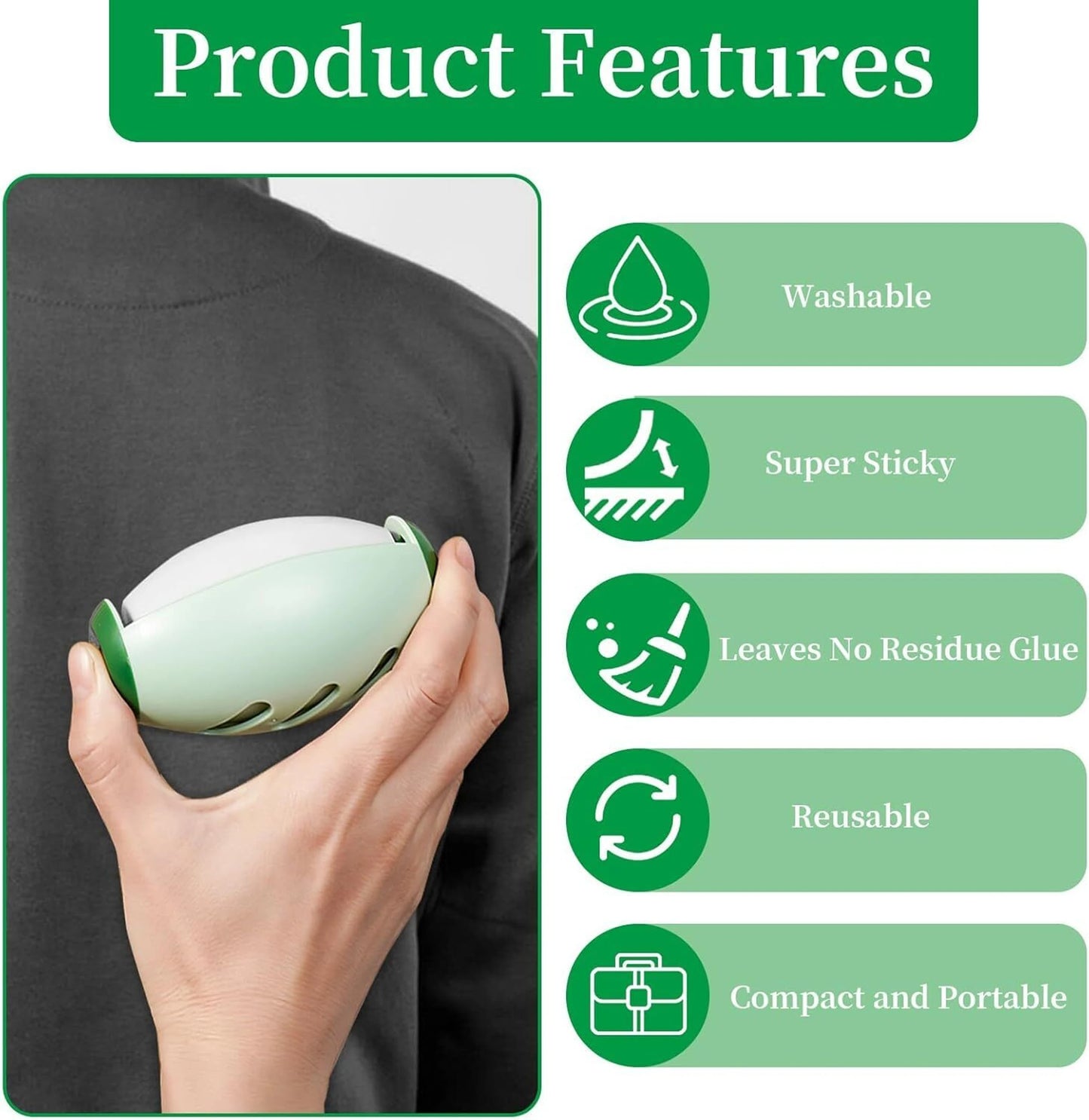 Reusable Washable Lint Roller for Clothes | Sticky Gel Pet Hair Remover | Portable Dust & Lint Cleaner for Sofa, Carpet, Car Seat, Bed Sheet & Furniture