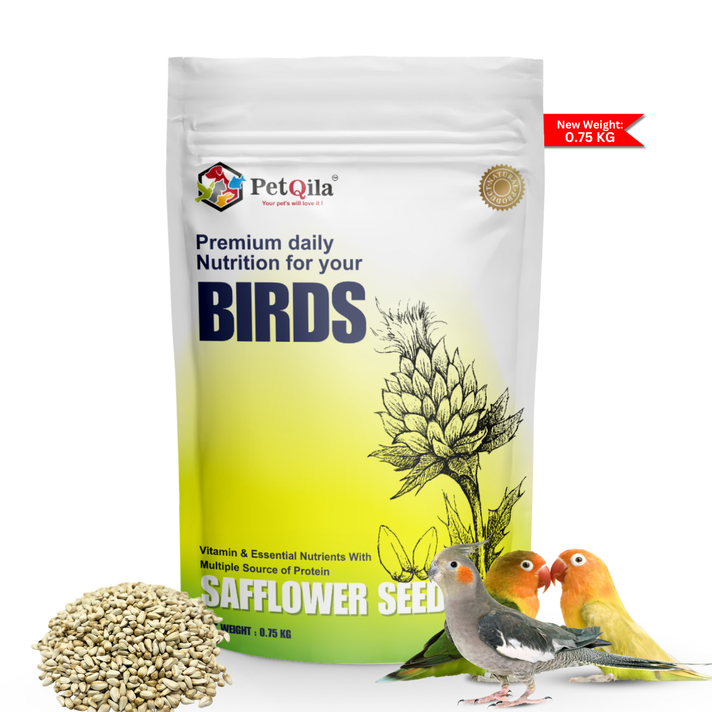 Safflower Seeds Kusum beej for Exotic birds 1 Kg